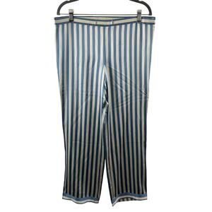 Morgan Lane Amanda Fatherazi Silk Blue White Pants Striped Pajama Pants Small S